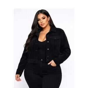 Liverpool Los Angeles Jacket Women 2X NWT Corduroy blk plus curvy cotton stretch